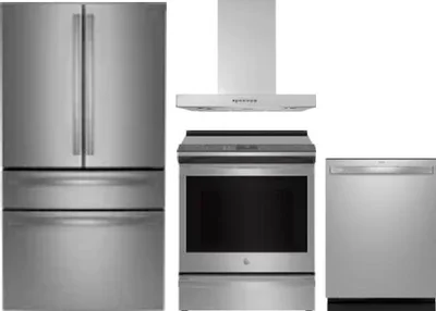 4 Piece Package Includes Refrigerator, Range, Hood And Dishwasher